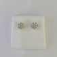 14k Diamond Flower Earrings Yellow gold Real Screw-Back Women Men Studs