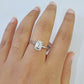 REAL 14k White Gold Diamond Ring Lab Created Ladies Wedding Engagement Genuine