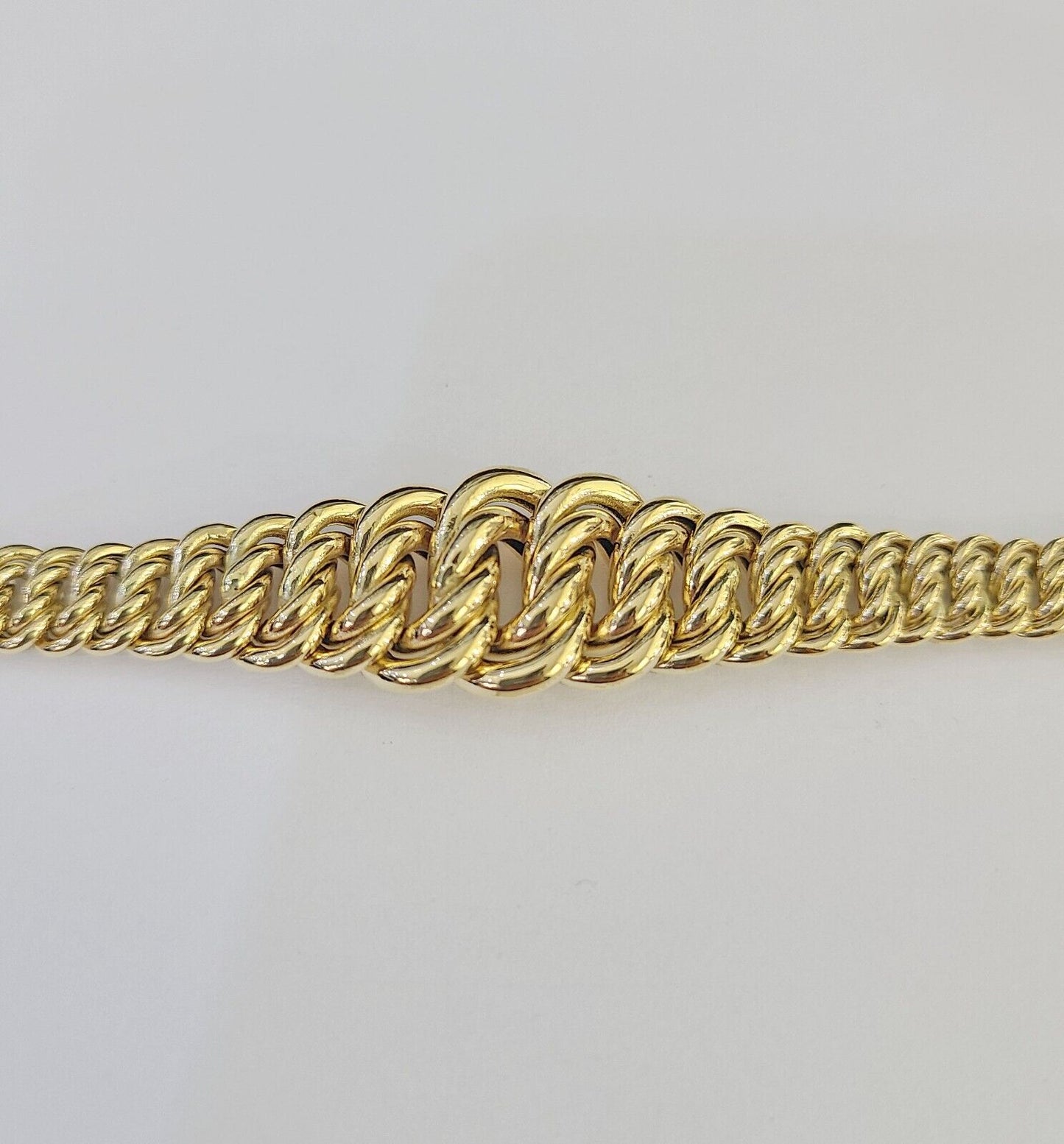 14K Gold Princesa Ring Bracelet 7" 7mm Real Yellow SET Flat Byzantine Link 14Kt