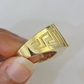 Real 10k Ring Jesus Head Fancy Black Design Yellow Gold Men Casual 10kt