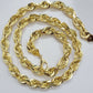 10K Solid Gold Rope Chain Mens Necklace 14mm Length 22" 24" 26" 28" 30"