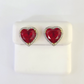 10k Yellow Gold Heart Diamond Earrings Real Screw-Back Women Men studs