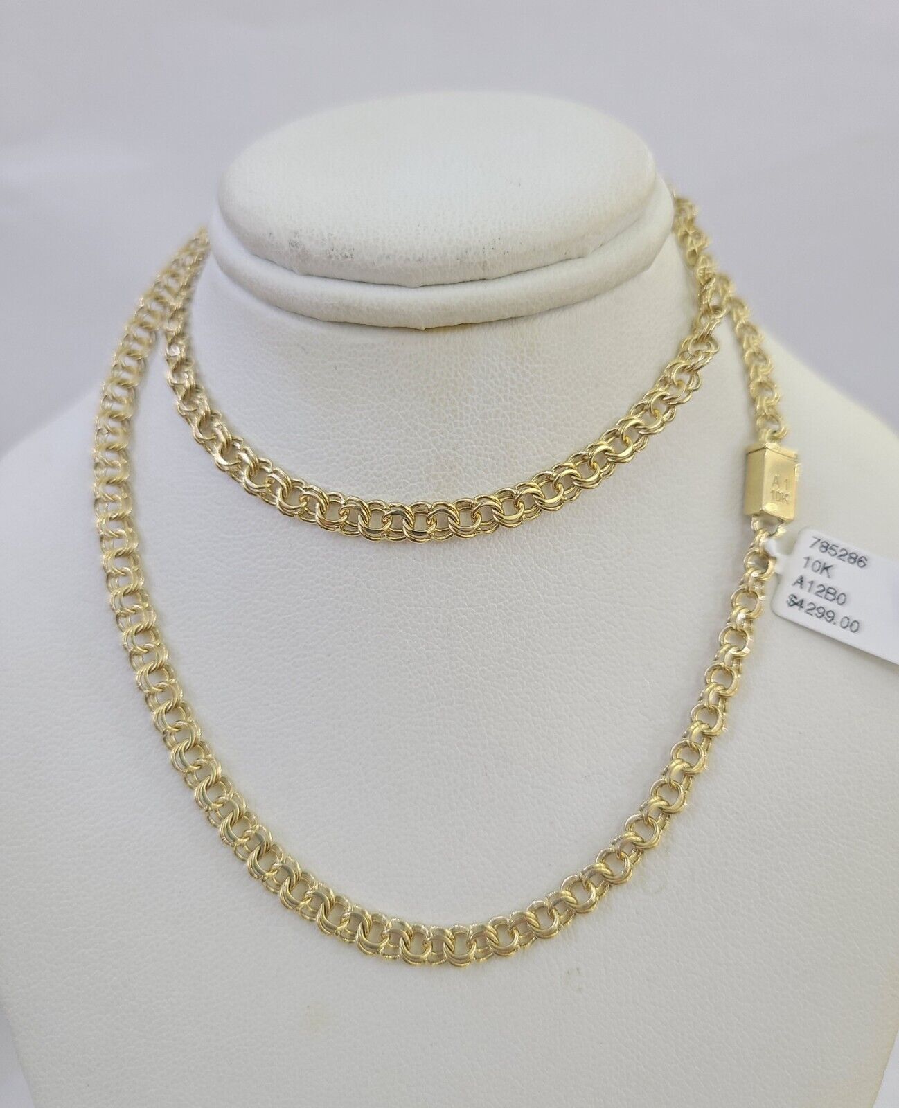 Real 10k Gold Chino ID Chain 4mm 22Inch Yellow Necklace Real Gold