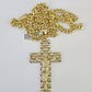 10K Miami Cuban Link Chain Jesus Cross Pendent Charm 6mm 20"-30" Necklace