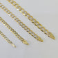 10k Gold Cuban Curb Necklace Chain 3mm-6mm 18-28 Inches 10kt Yellow Diamond Cuts