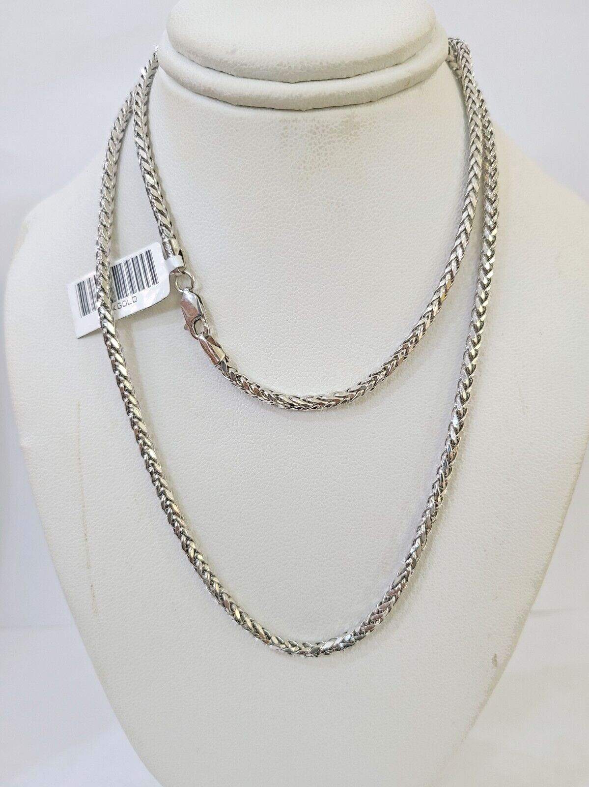 Real 10k Palm Chain White Gold 4mm 22" Necklace Men Women Real Genuine