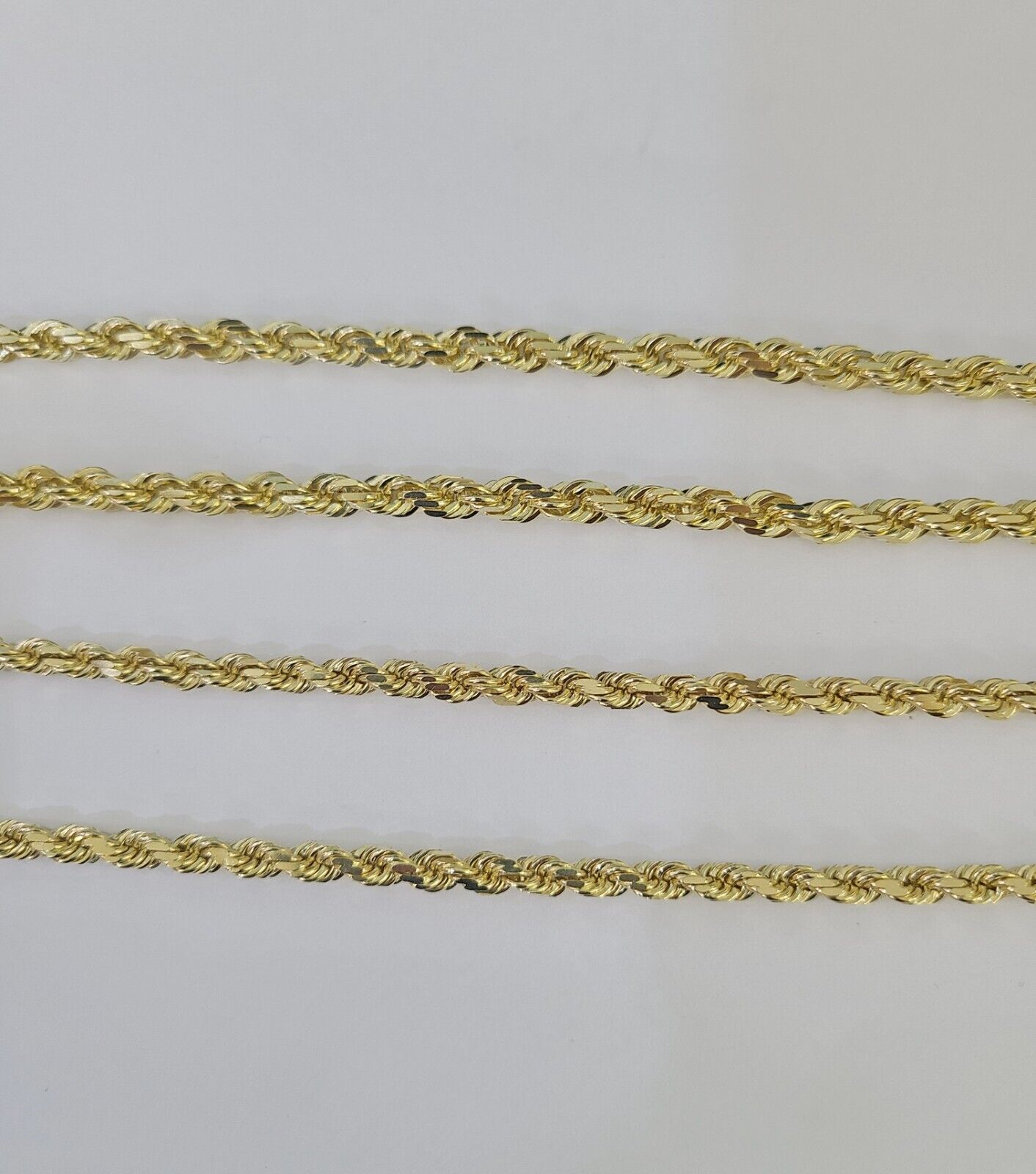 14k Solid Rope Chain Yellow Gold Necklace 4mm 5mm 18-26 Inches Real Men Women