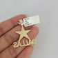 10k Gold Solid Cuban Curb Chain Necklace Dallas Star Pendant Set 3mm 18"-26"