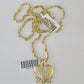 10k Milano Rope Chain Heart Charm Necklace SET 3mm 18" 20" 22" 24" Pendant