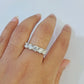 Real 10k White Gold Diamond Ladies Ring Lab Created Women Engagement Wedding