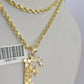 10k Gold Initial F Charm Rope Chain 16"-26" 2.5mm SET Necklace Alphabet Pendant