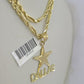 10k Milano Rope Chain Dallas Charm Necklace SET 3mm 18" 20" 22" 24"