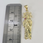 Real 10K Gold Saint Jude Charm Diamond Cut 10kt yellow Gold Pendent 1.5"