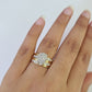 REAL 14k Diamond Ring Yellow Gold Ladies Men Trio SET Wedding Engagement Genuine