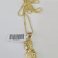 10K Gold Franco Chain Jesus Head Charm SET 18-24 inches 1mm Necklace