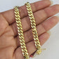 14K Solid Miami Cuban Bracelet Yellow Gold Box Clasp 8" Inch 6mm Link