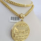 10K Franco Chain Last Supper Pendant Charm Necklace 20"-26" 5mm Yellow Gold SET