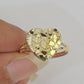 Real 10k Nugget Heart Ring Band Wedding Engagement Women Yellow Gold