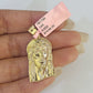 14k Miami Cuban Chain Jesus Head Charm Yellow Gold Set 3mm 18"-28" Necklace