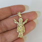 Real 10K Jesus Full Body Pendant Charm Genuine Religious Yellow Gold 1.25"