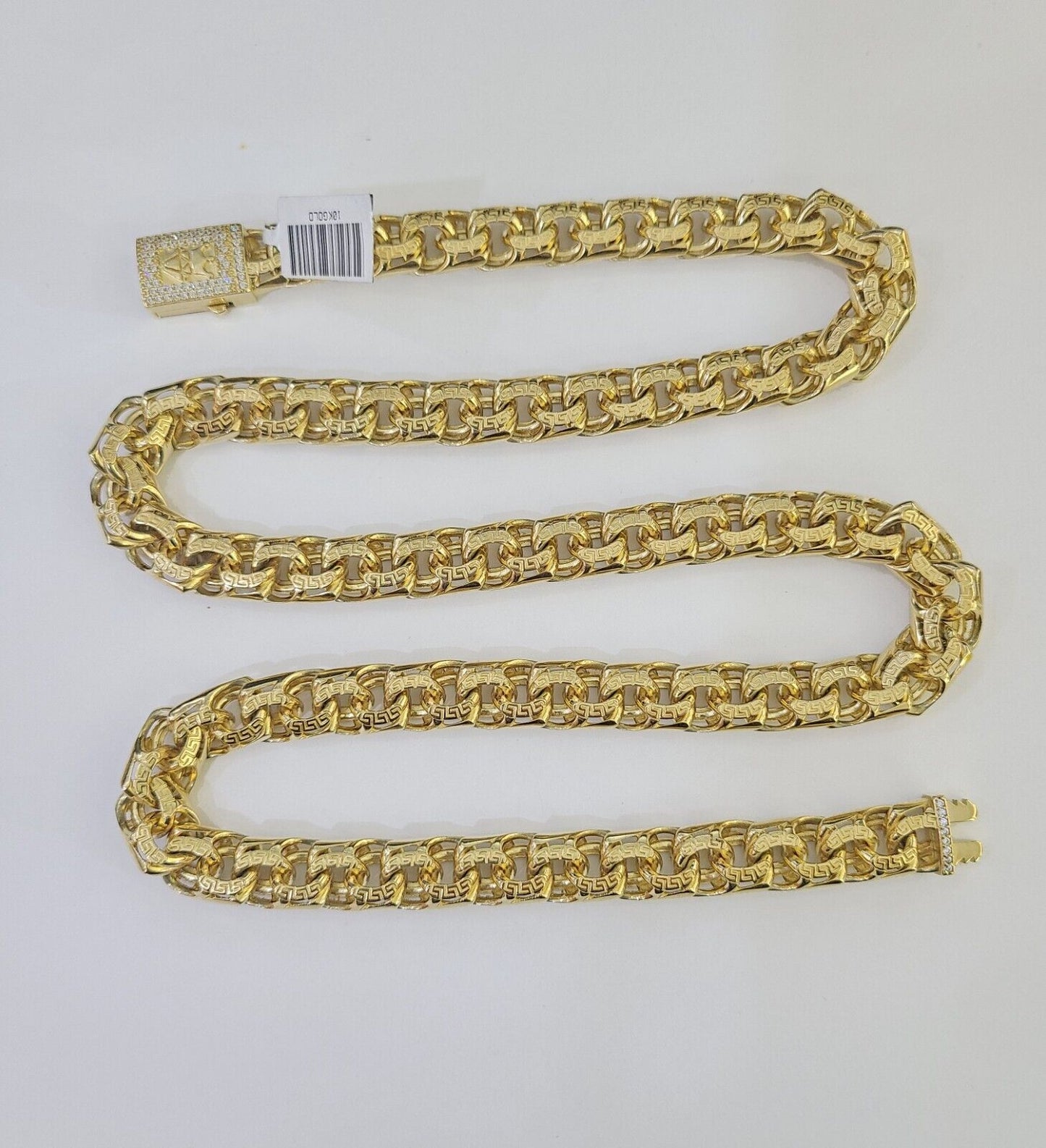 Real 10k Gold Chino ID Chain 9mm 24Inch Yellow Necklace Real gold