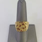 Real 10k Nugget Ring Yellow Gold Men Casual Square Ring 10kt