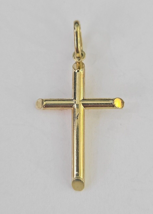 Real 10K Jesus Crucifix Cross Pendant 1" Yellow Gold Charm Genuine