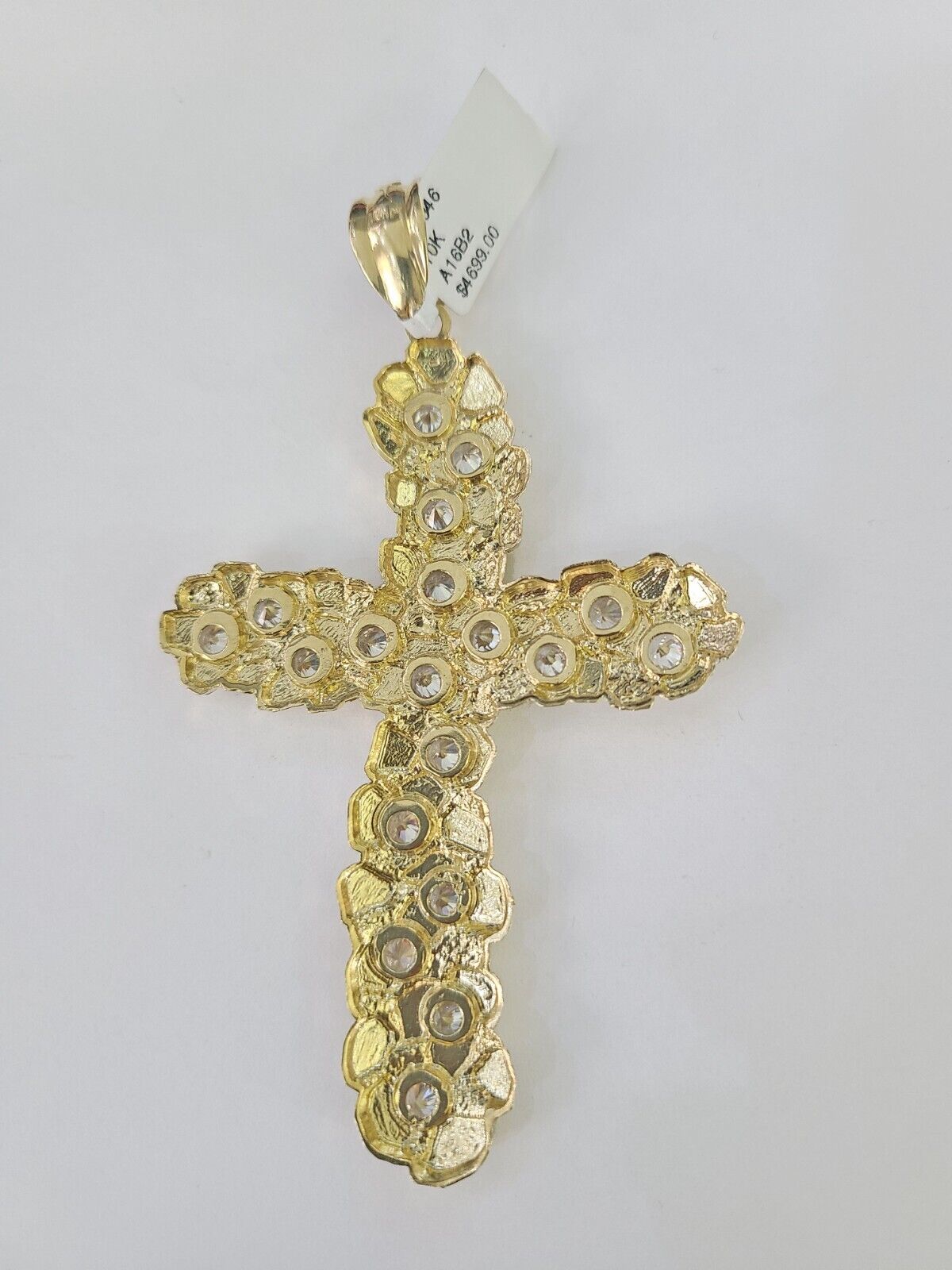 10k Gold Byzantine Necklace Jesus Cross Charm 18-30 inches 5mm SET Chain Pendant