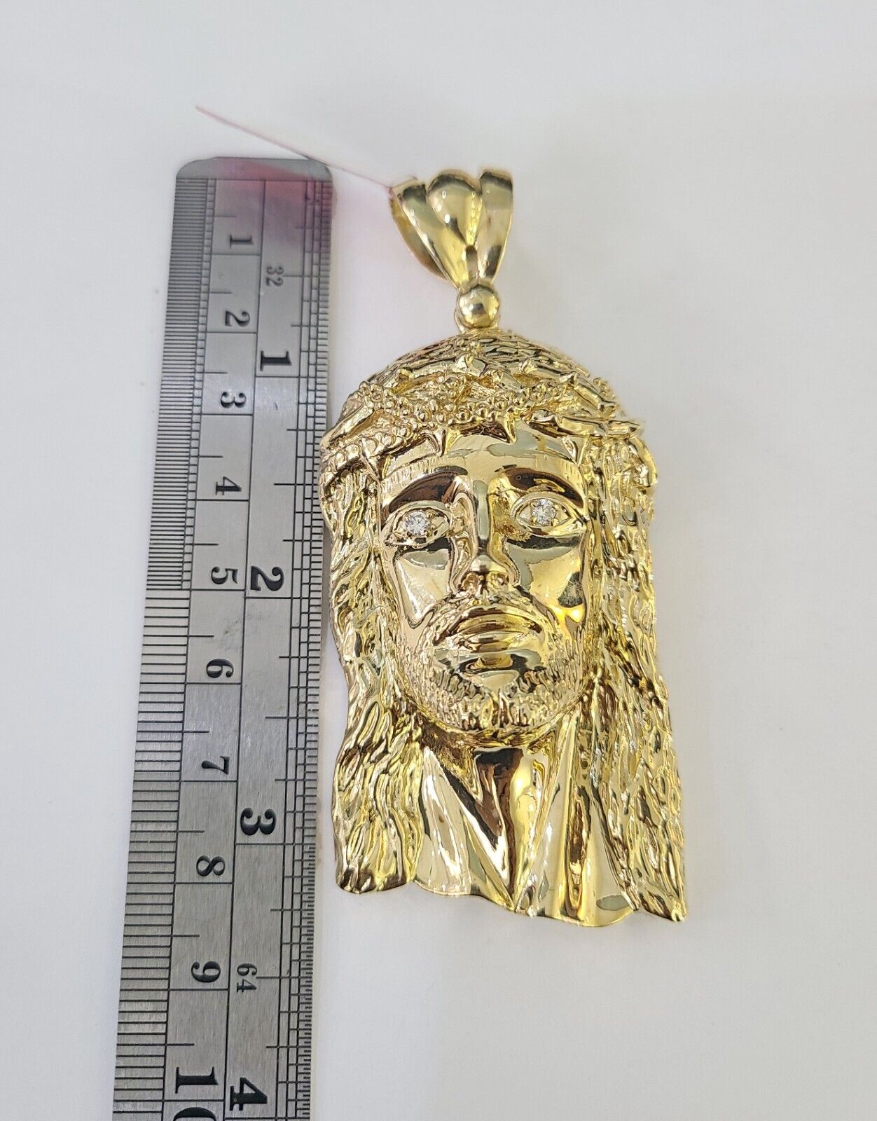 Real 14k Solid Chain Jesus Head Charm Set Miami Cuban Link 6mm Necklace Pendant