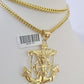 10K Franco Chain Jesus Anchor Pendant Charm Necklace 20"-26" 3mm Gold Yellow SET