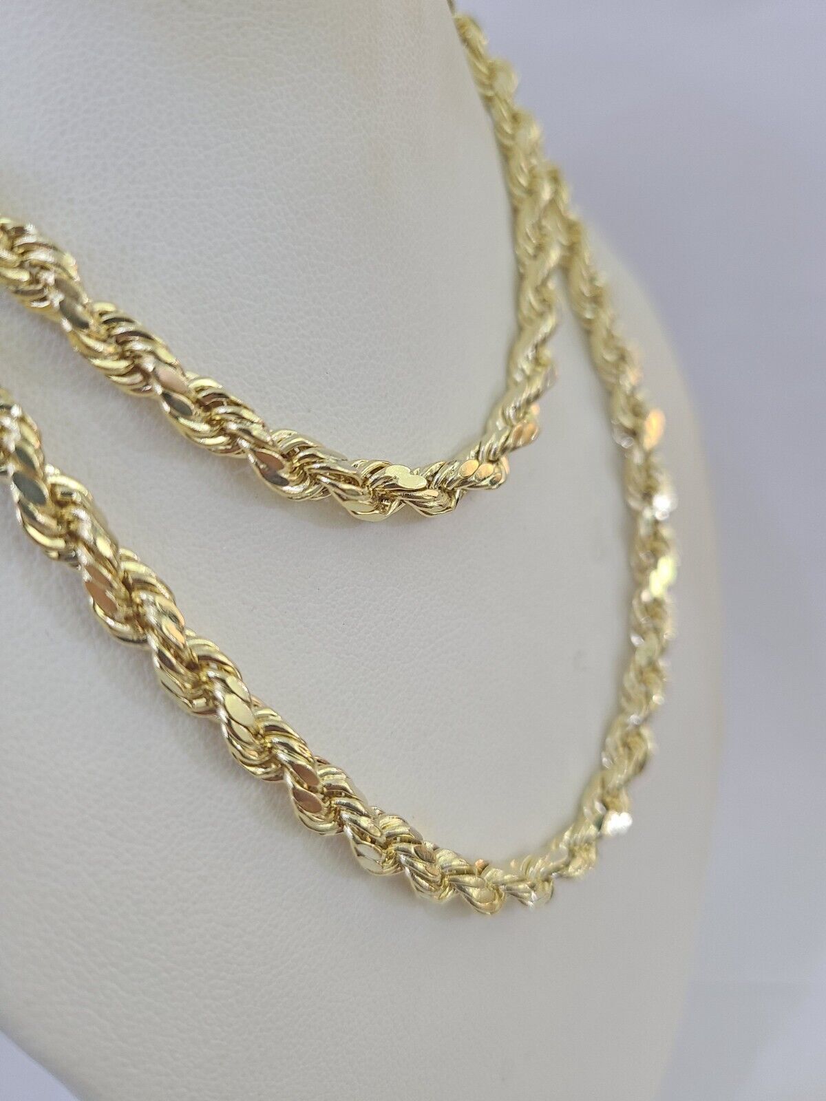 14k Real Rope Chain Yellow Gold 6mm 18"-28" Inch Men Women Genuine Necklace