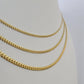 18k Real Solid Miami Cuban Chain Gold 2.5mm 3mm 4mm 24" Inches Genuine Necklace