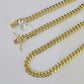 10K Miami Cuban Link Chain Yellow Gold Real 7mm 22 inch Necklace Mens Box Lock