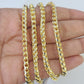 Real 10k Solid Palm Chain Yellow Gold 4mm 18"-26"Men Women Necklace Diamond Cut