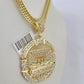 10K Gold Franco Chain Last Supper Charm Length 18-26 inches 3mm REAL Yellow