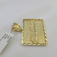 Real 10k Last Supper Pendant Charm Yellow Gold 1.25" Diamond Cut Genuine