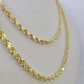 14k Solid Rope Chain Yellow Gold Necklace 4mm 5mm 18-26 Inches Real Men Women