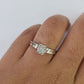 REAL 10k White Gold Diamond Ring Ladies Men Trio SET Wedding Engagement Genuine