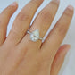 Real 14k White Gold Diamond Ladies Ring PearLab Created Women Engagement Wedding