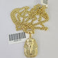 10K Gold Miami Cuban Chain Pharaoh 18"-28" 3mm REAL Pendant Necklace SET