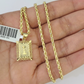 10k Gold Initial I Charm Rope Chain 16"-26" 2.5mm SET Necklace Alphabet Pendant