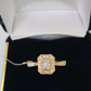 REAL 14k Rose Gold Diamond Ladies Ring Octagonal Shape Women Engagement Wedding