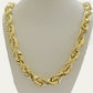 10K Solid Gold Rope Chain Mens Necklace 14mm Length 22" 24" 26" 28" 30"