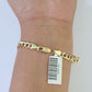 Real 10K Cuban Curb Link Bracelet Yellow Gold Diamond Cut 5mm 8" Inch