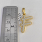 10k Yellow Gold Diamond F Charm Pendant Initial Alphabet Letter Real Genuine