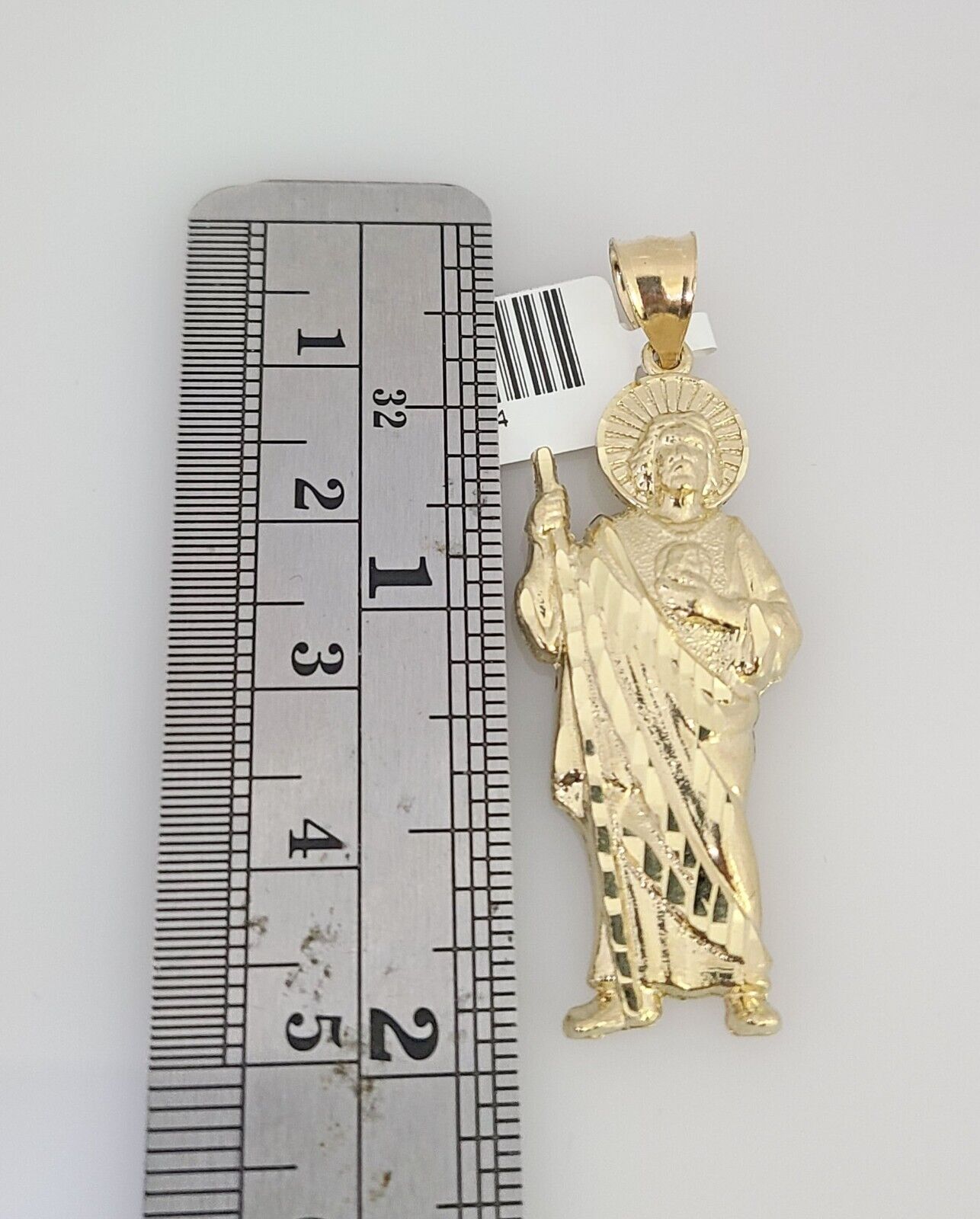 10k Gold Necklace Chain Saint Jude Charm Solid Cuban Curb 5mm 18"-28" Inch SET