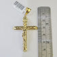 10K Gold Franco Chain INRI Cross Charm Length 18-26 inches 3mm REAL Yellow