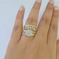 REAL 10k Diamond Ring Yellow Gold Ladies Men Trio SET Wedding Engagement Genuine