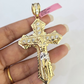 14k Jesus Christ Cross Charm Pendant Yellow Gold REAL Genuine 14kt