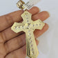 10k Gold Byzantine Necklace Jesus Cross Charm 20-30 inches 6mm SET Chain Pendant